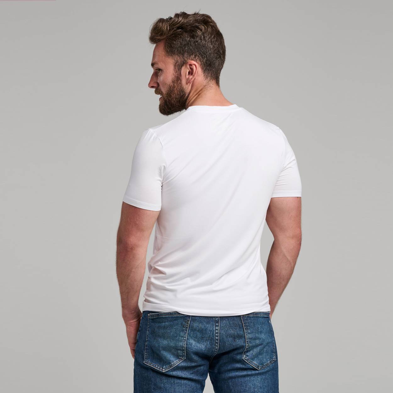 T-shirt v-hals, hvit